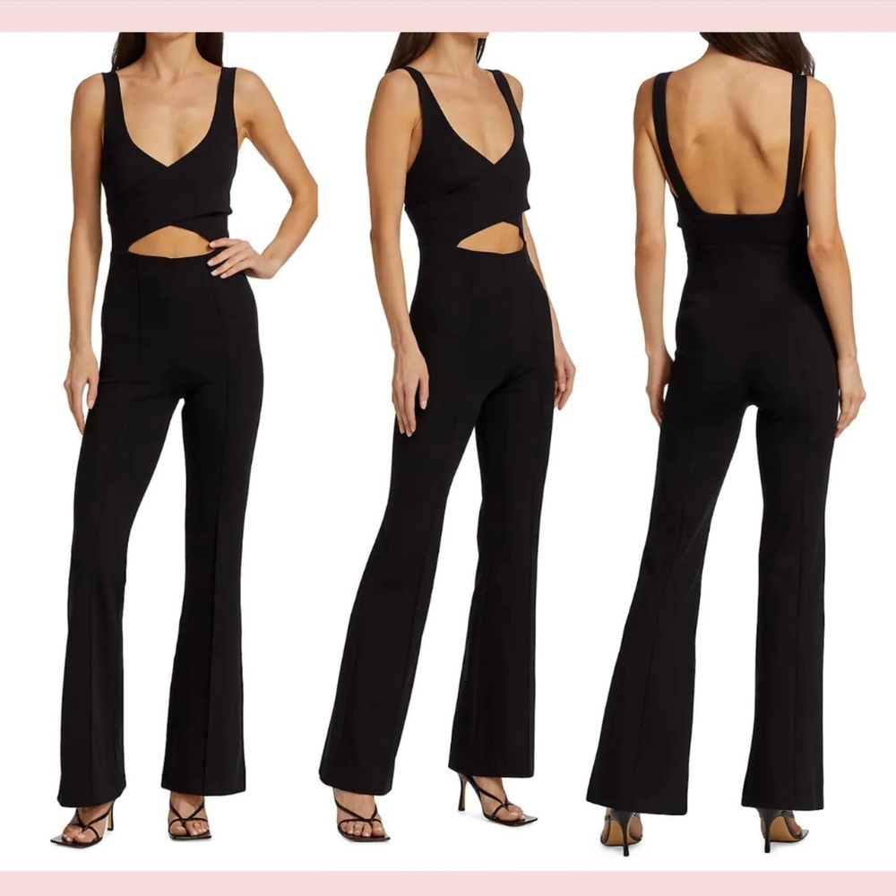 NEW $430 GAUGE81 [ Small ]‎ Ribbed Reno Wrap Cutout Jumpsuit In Black